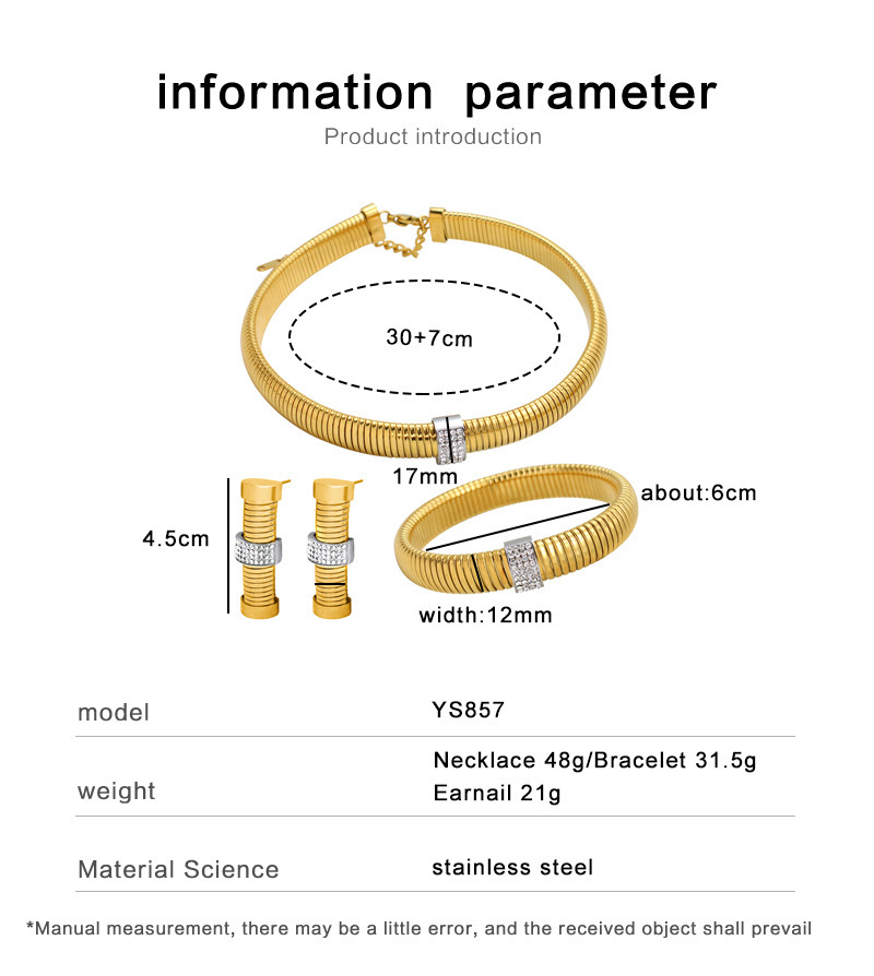 18K Gold 304 Stainless Steel PVD Coated Zircon Geometric Waterproof Non Tarnish Simple Style Cable Chain Bracelets Earrings Necklace For Women's
