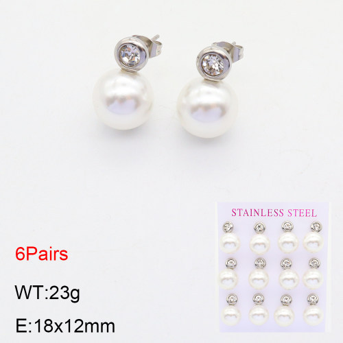INS New  Fashion Titanium Steel Round Studs Women's 18K Gold Stainless Steel Pearl Element Earrings Earrings Niche Design High Earrings