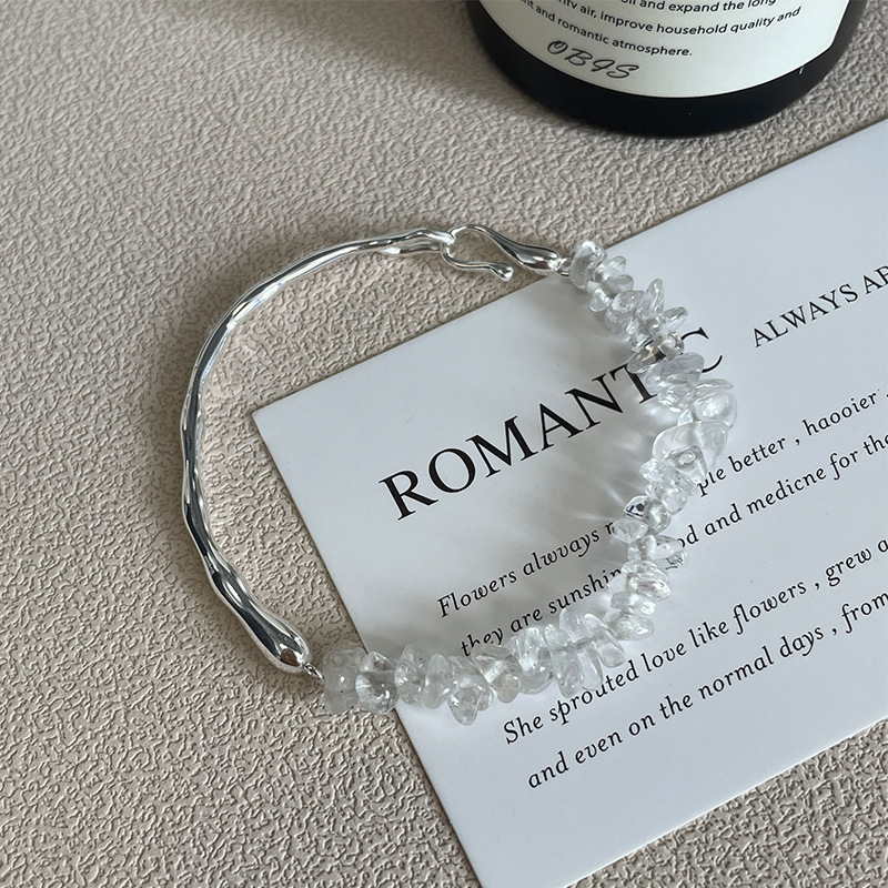 Seyna 925 Silver New Style Simple Fashion White Crystal Bracelet Geometric Pattern Irregular Electroplated Women's Jewelry