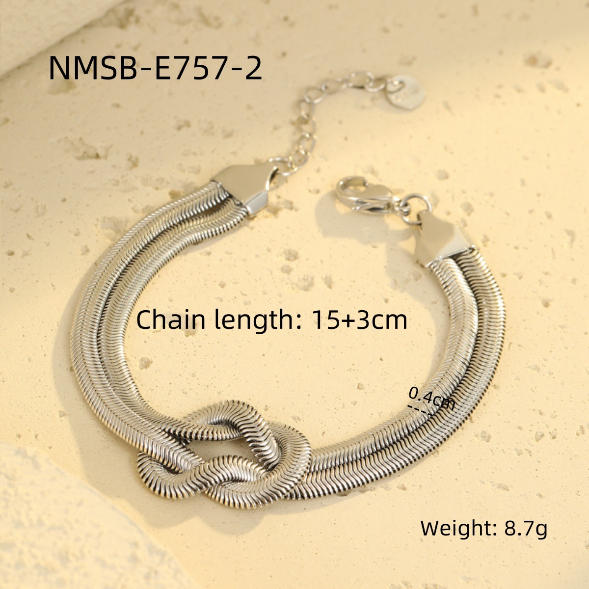 PVD Coated Real Gold Plated Solid Color Knot 304 Stainless Steel Modern Style Classic Style Waterproof Non Tarnish 304 Stainless Steel Bracelets