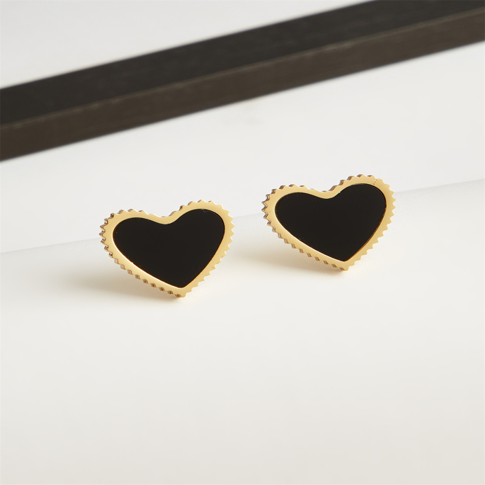 302 Stainless Steel Heart Shape Electroplating Golden Plated Casual Elegant Cable Chain Jewelry Set
