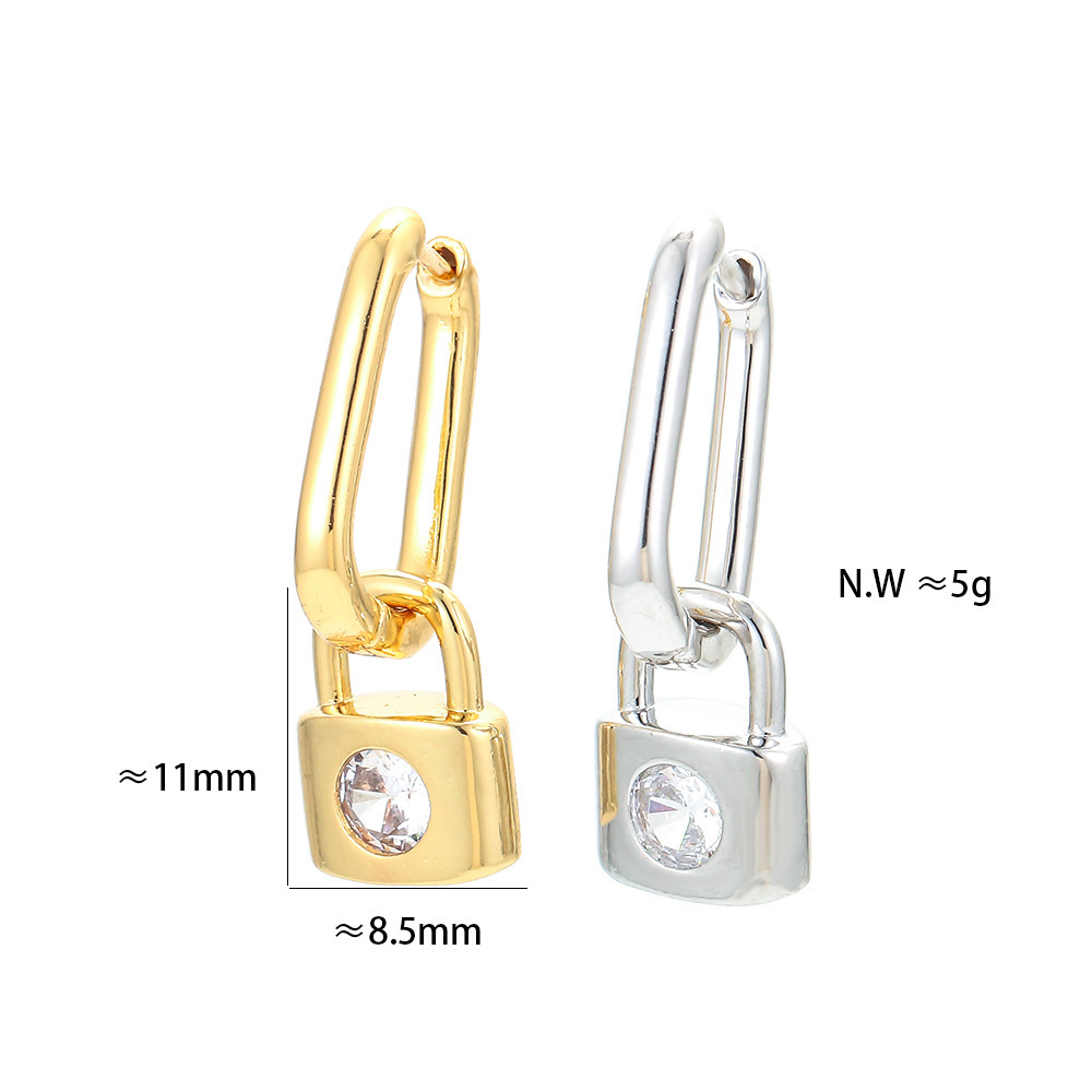 Retro Lock Shape Copper Long Earrings Wholesale Nihaojewelry