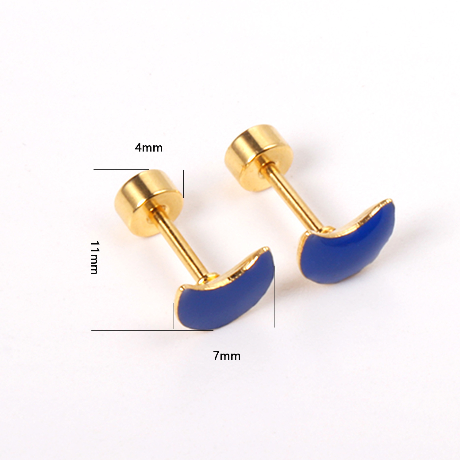 Stainless Steel Screw Back Earrings For Women Sweet Heart-shaped Star Moon Stud Earrings Fashion Bohemian Floral Print Jewelry Accessories