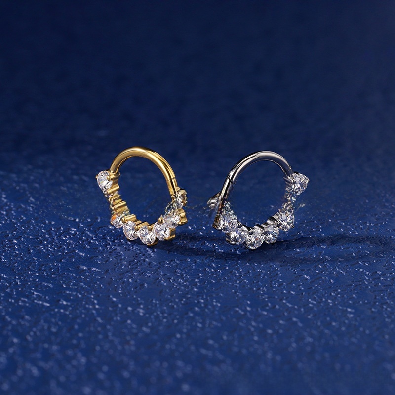 Fashion Titanium Alloy Nose Ring Jewelry For Women Luxurious Simple Personality G23 Earrings Lip Ring Piercing Accessories