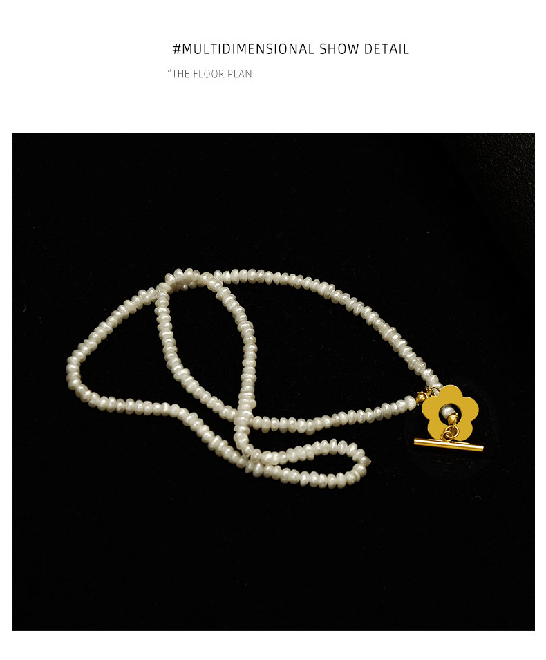 PVD Coated Real Gold Plated 18K Gold Flower 304 Stainless Steel French Style Waterproof Non Tarnish Choker