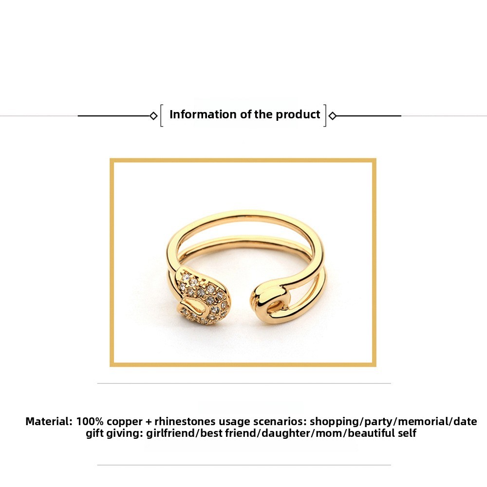 Diamond Ring Open Wedding Geometric Pinch Ring Women's Accessories Geometric