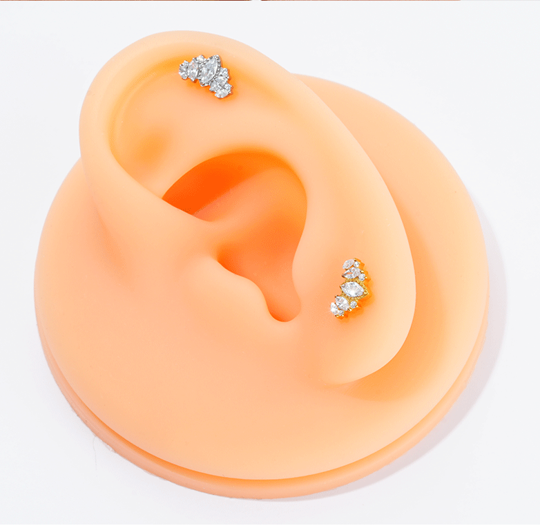 New Titanium Alloy Bowknot Earrings For Women Simple Fashion Jewelry Tongue Lip Piercing Accessories Geometric Pattern