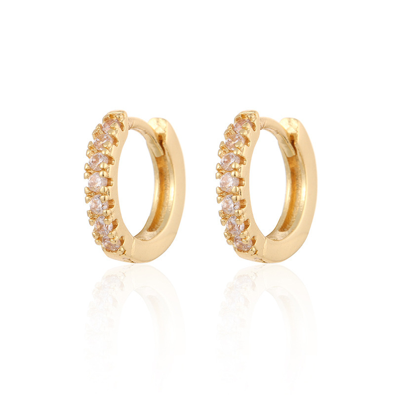 Butterfly Stud Earrings And Hoop Earrings Set For Women Zircon Jewelry Simple Ear Accessories