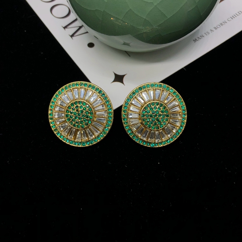 1 Pair Vintage Style Simple Style Classic Style Round Inlay Copper Zircon Ear Studs