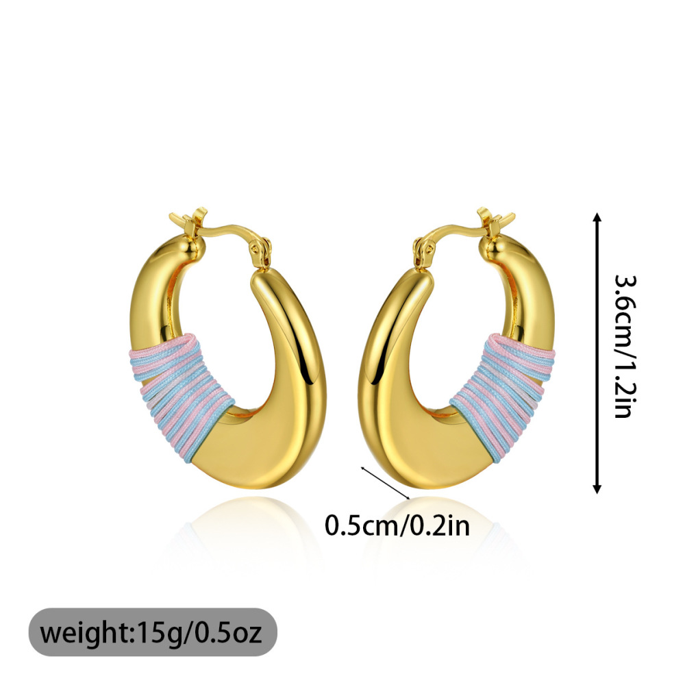 New Design U-Shape Stainless Steel Earrings Women's Personality Luxury Simple Woven Style Dangle Jewelry Accessories