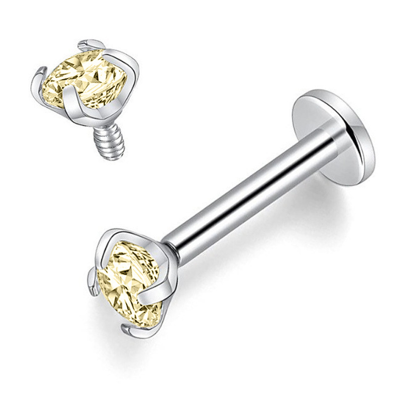 10 PCS/Package Lip Rings Modern Style Classic Style Geometric Titanium Alloy Zircon Lip Rings Ear Cartilage Rings & Studs