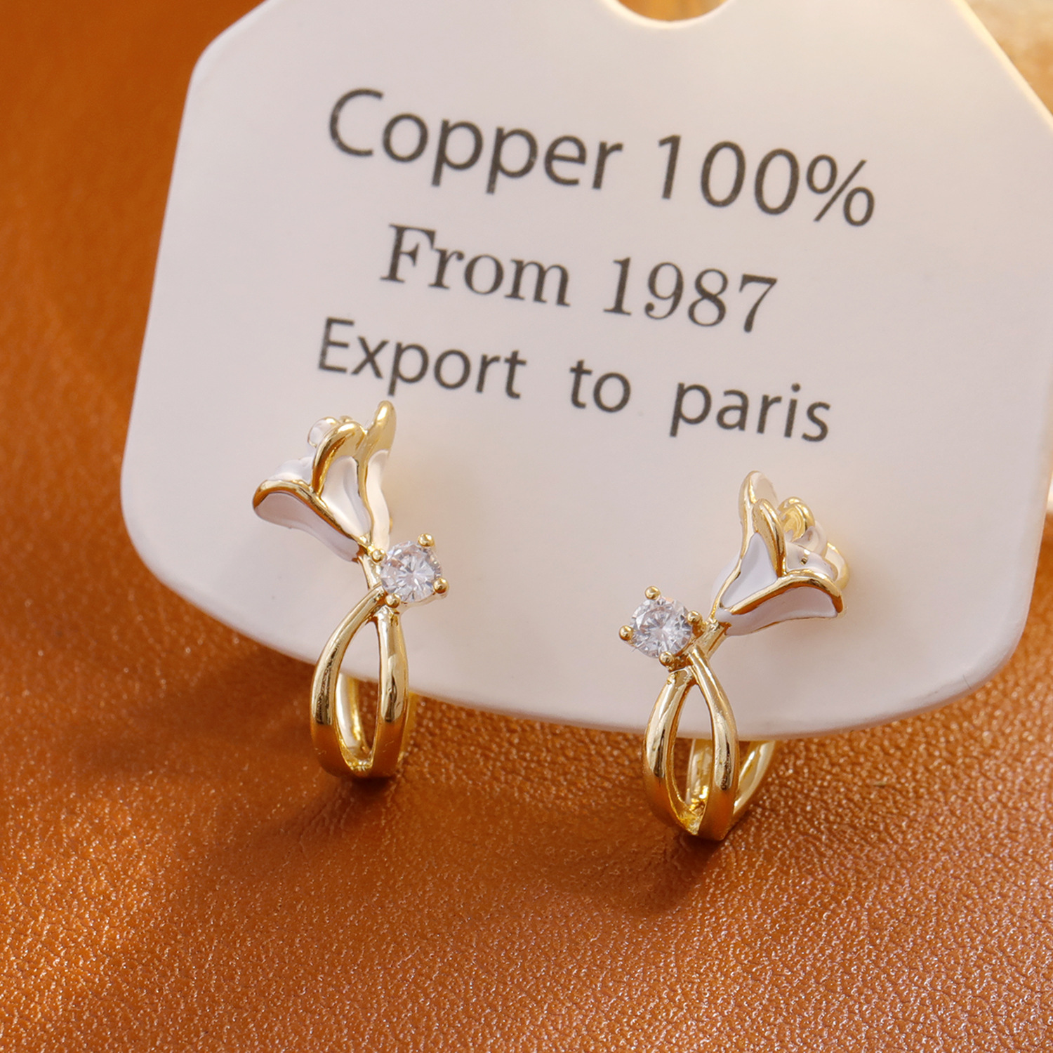 Elegant White Rose French Style Earrings Unique Design Sensation Small Audience Trendy Flower Craft With Zirconia Women's Jewelry