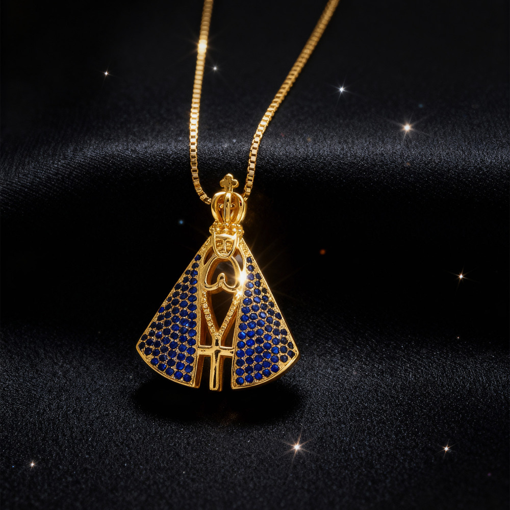 Water Plated Nickel-Free Eco-Friendly 18k Gold Luxury Light Luxury Virgin Mary Pendant Stainless Steel Chain Women's Jewelry Accessories