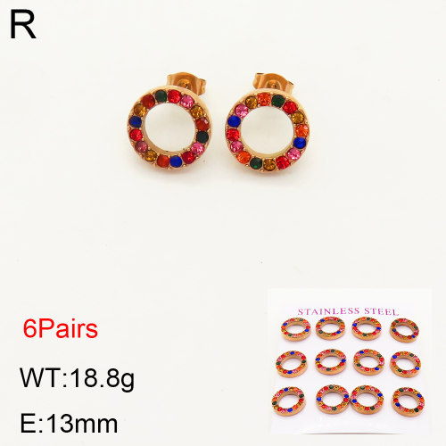 INS New  Fashion Titanium Steel Round Studs 18K Gold Stainless Steel Shiny Love Element Earrings Unique Niche Design Limited Edition Earrings