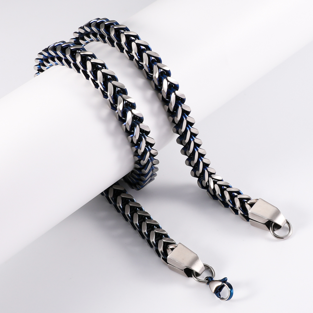 304 Stainless Steel Spliced Tassel Thick Chain 8MM Dragon Bone Necklace Men's Bold Trendy Straight Hair Accessories Wholesale
