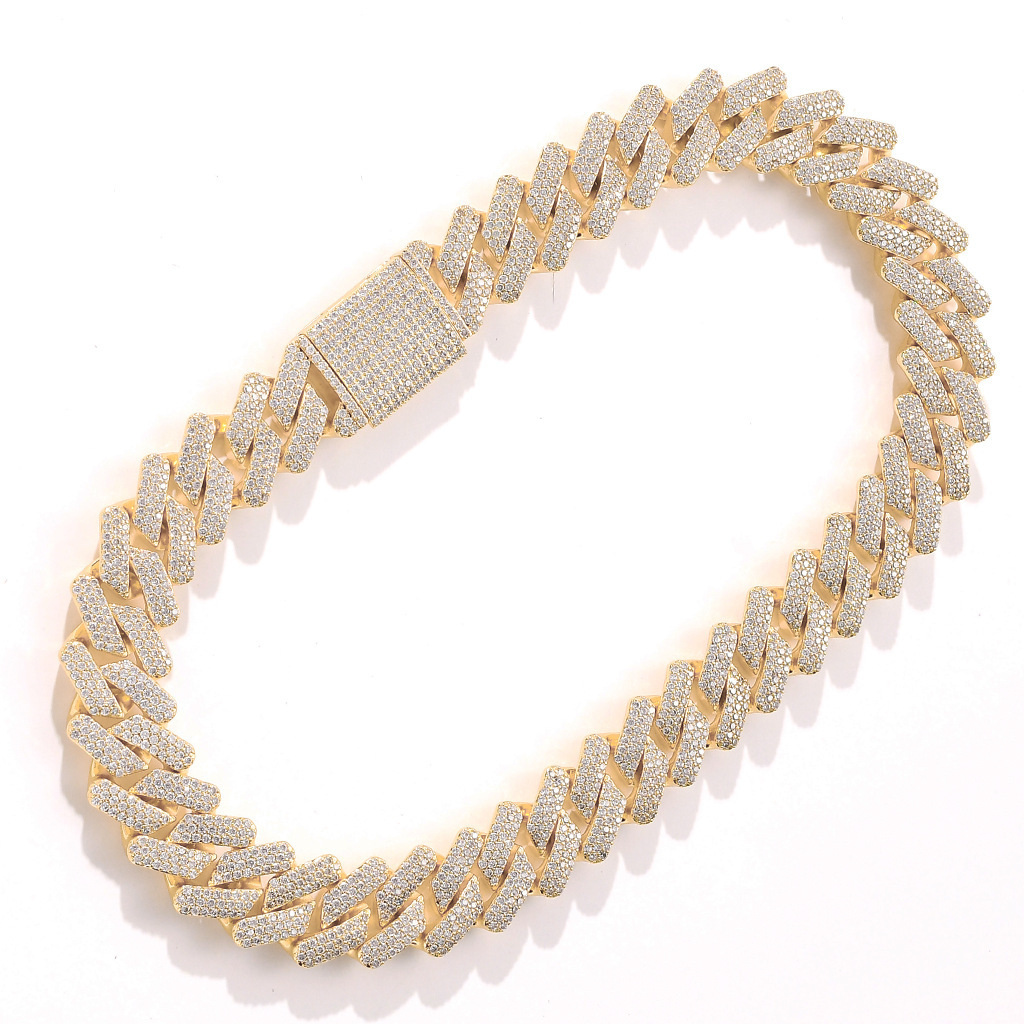Hip-hop Punk Geometric Copper Chain Inlay Zircon Necklace