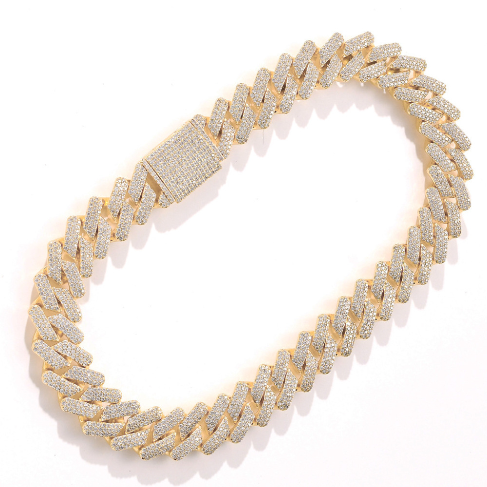 Hip-hop Punk Geometric Copper Chain Inlay Zircon Necklace