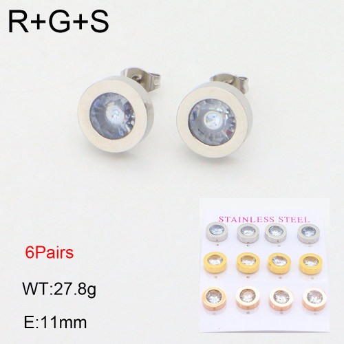 INS New  Fashion Titanium Steel Round Studs Women's 18K Gold Stainless Steel Lovely Element Earrings Earrings Niche Design High Earrings