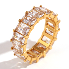 4A Zircon Ring Rings-Golden White