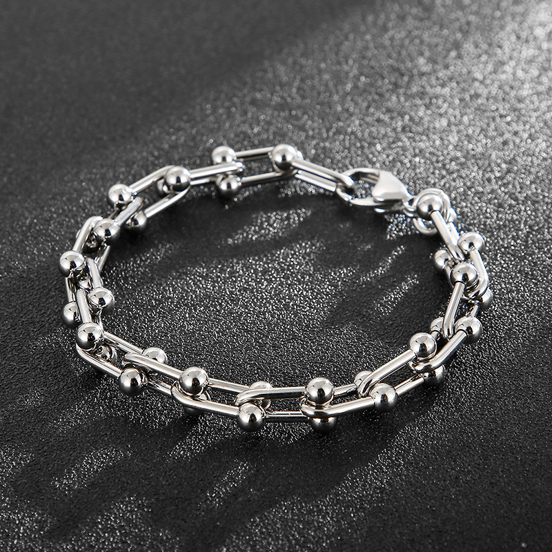 Fashion U Shape Titanium Steel Bracelets Plating Stainless Steel Bracelets