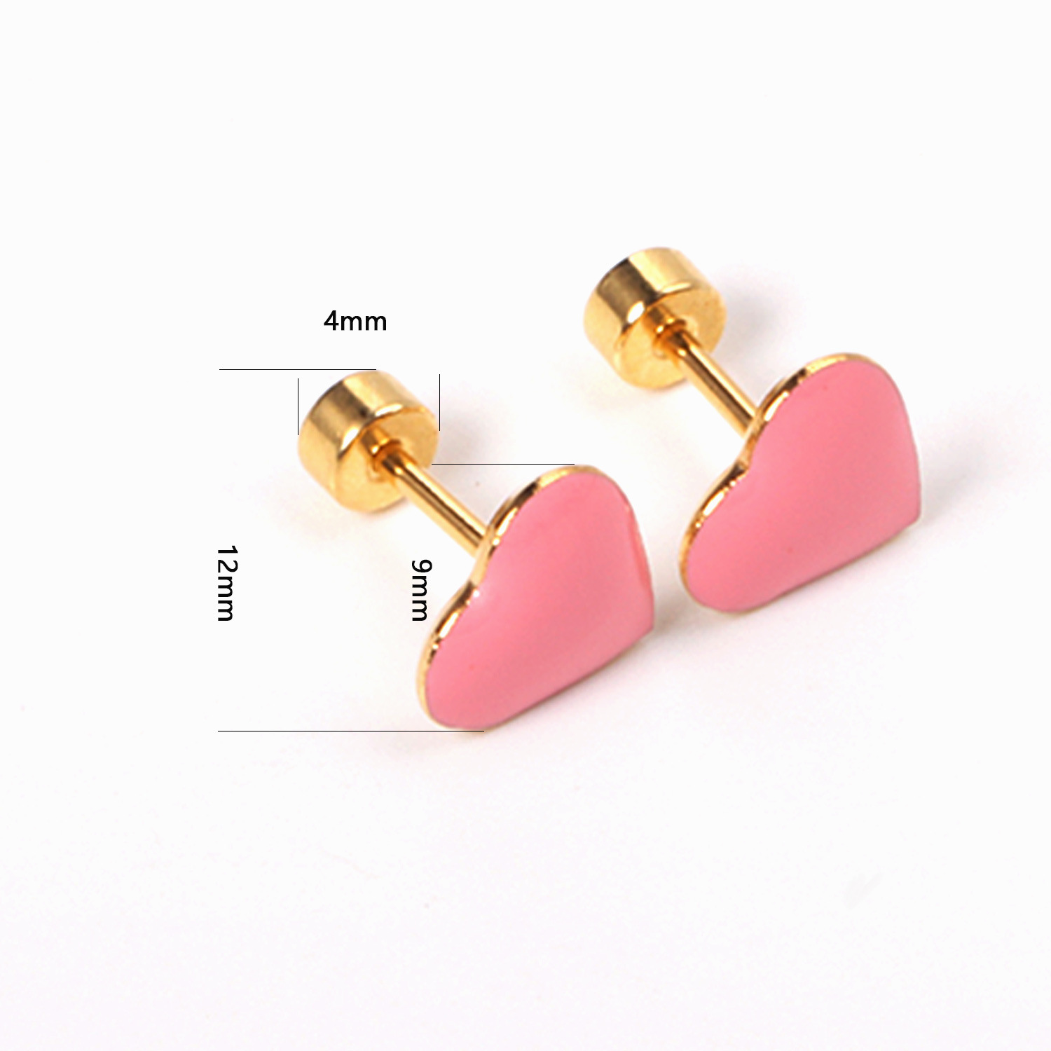 Stainless Steel Screw Back Earrings For Women Sweet Heart-shaped Star Moon Stud Earrings Fashion Bohemian Floral Print Jewelry Accessories