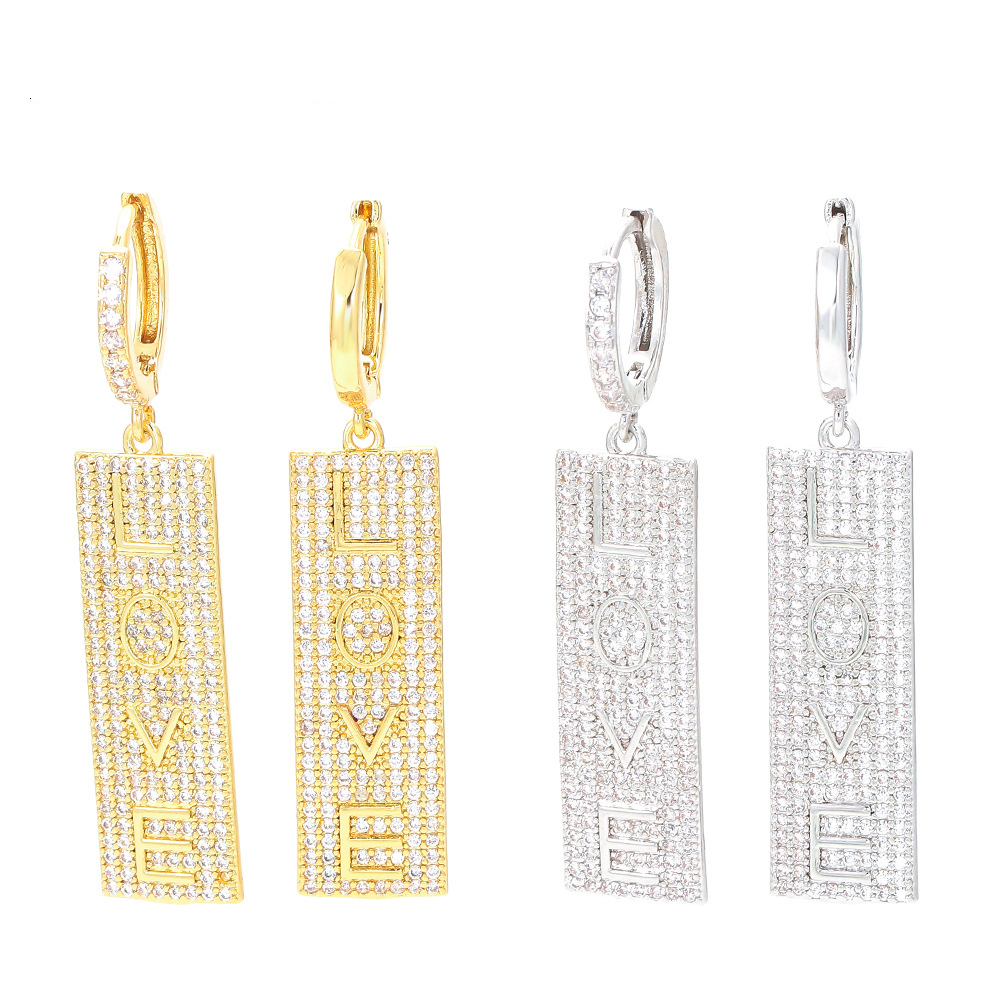 Fashion Simple Personality Long Zircon Earrings