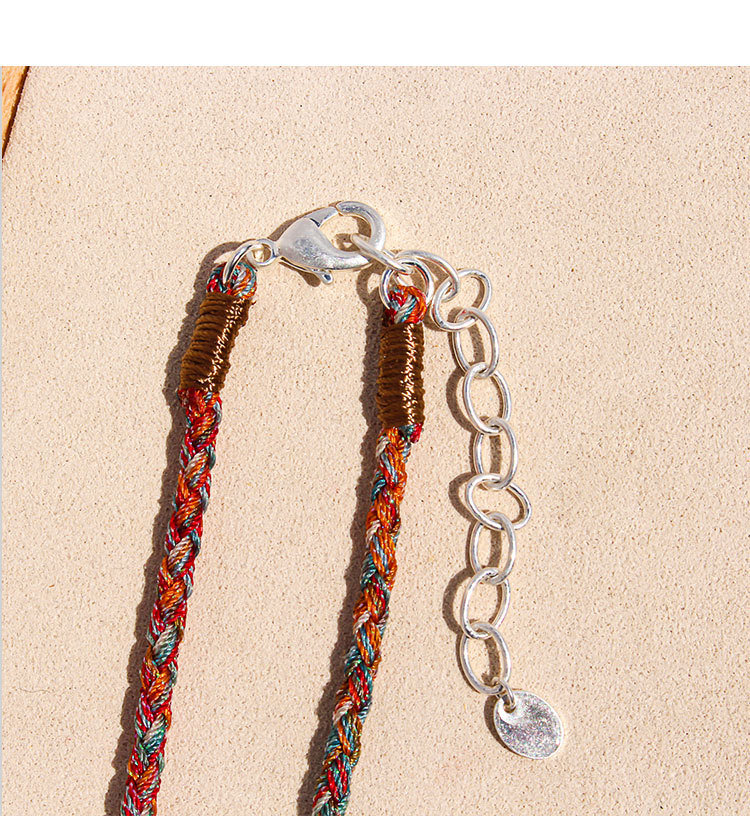 Handmade Colorful Beaded Natural Stone Necklace Liquid Silver Pendant Tiger Eye Stone Bracelet For Ladies Beach Vacation Style Accessories