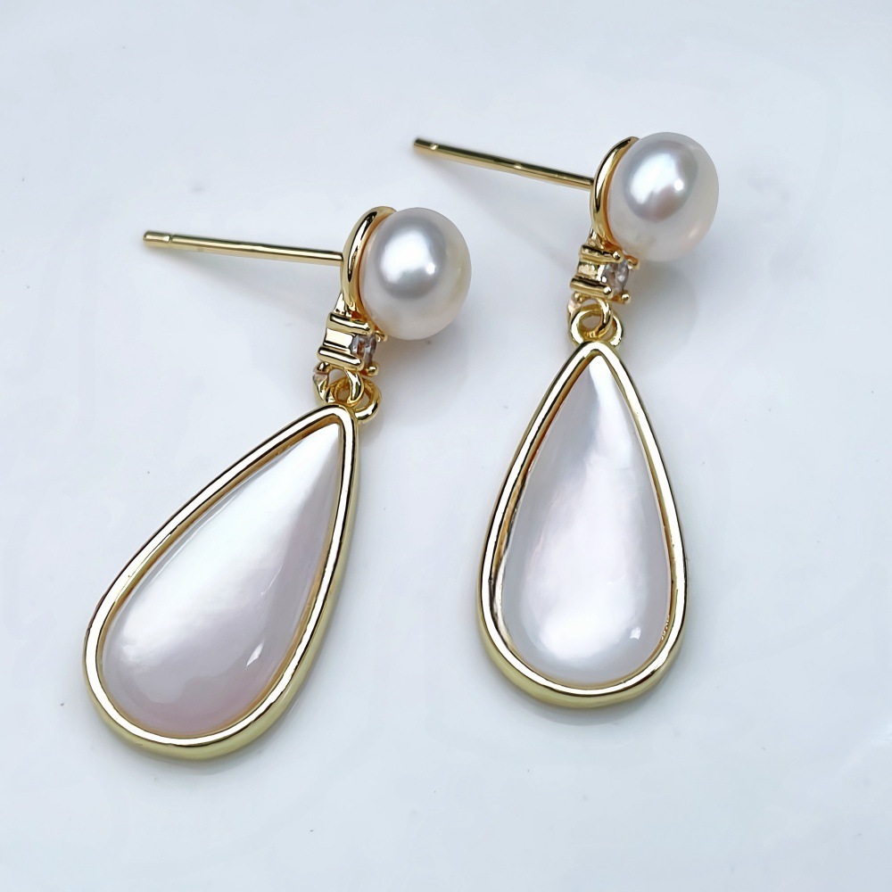 Elegant Freshwater Pearl Stud Earrings Shell Element Jewelry Affordable Luxury Date Night High Performance Value Accessories