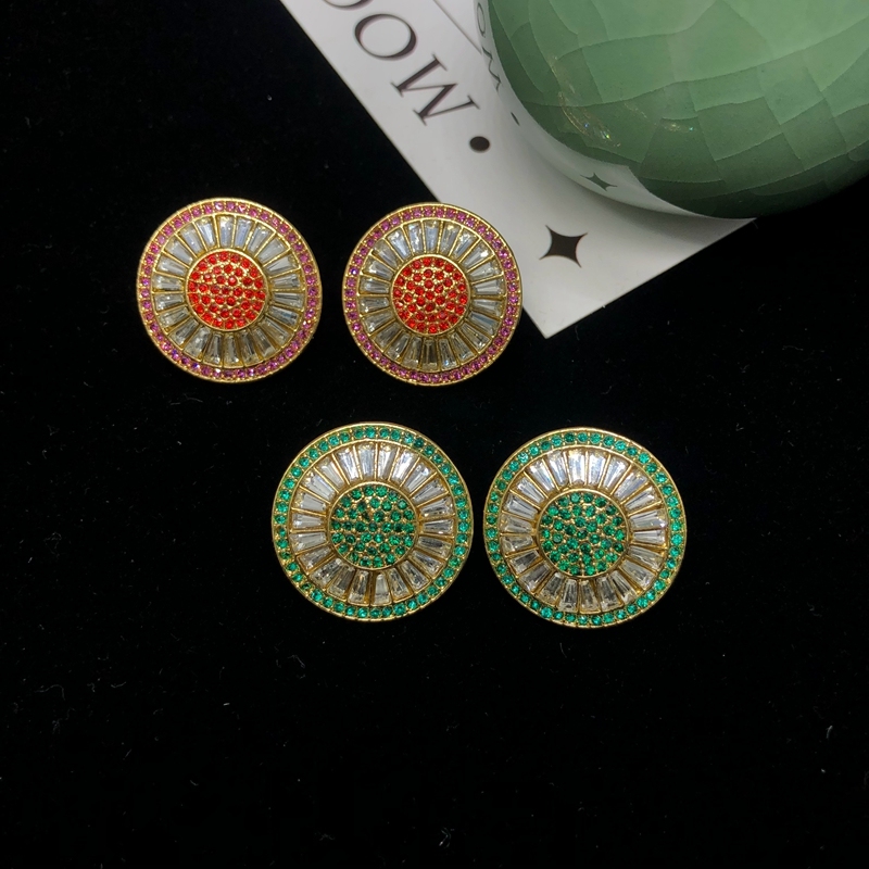 1 Pair Vintage Style Simple Style Classic Style Round Inlay Copper Zircon Ear Studs