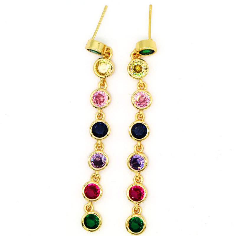 1 Pair Basic Modern Style Classic Style Pentagram Round Heart Shape Inlay Copper Zircon Drop Earrings