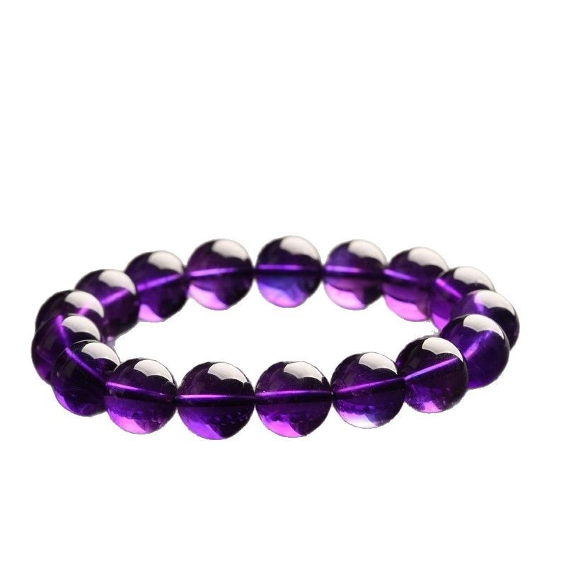 Natural Grade Collectible 7A Purple Quartz Bracelet For Women Deep Violet Single Circle Crystal Bracelets Geometric Pattern