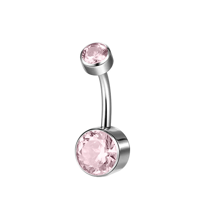 5A Grade Zirconia Titanium Belly Button Ring With Internal Teeth Edge Cylindrical Navel Jewelry Women Body Piercing Accessories