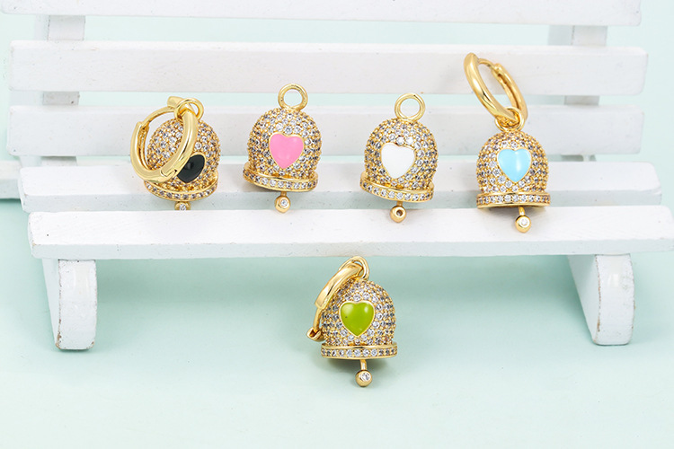 Fashion Bell Copper Drop Earrings Plating Inlay Zircon Copper Earrings