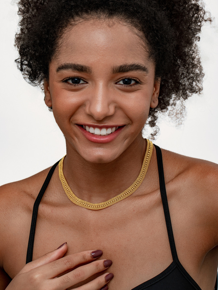 Exaggerated Gold Metal Hip-Hop Necklace Cuban Chain Accessories Unisex Meteor Shower Starry Sky Gold Plated