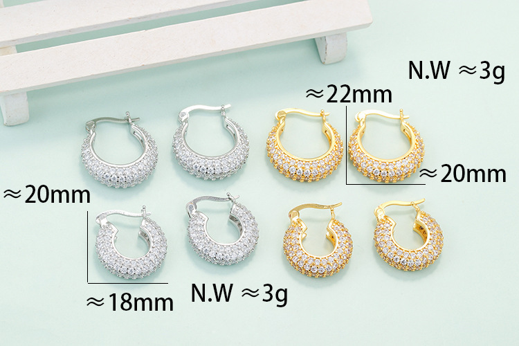 Wholesale New Style Full Diamond Zircon Copper Earrings Nihaojewelry