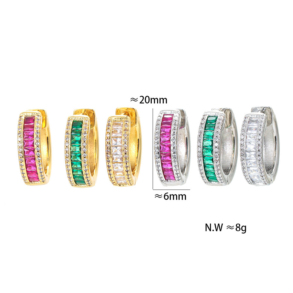 Nihaojewelry Wholesale Jewelry Fashion Color Zircon Copper Earrings