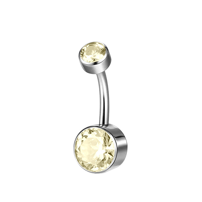 5A Grade Zirconia Titanium Belly Button Ring With Internal Teeth Edge Cylindrical Navel Jewelry Women Body Piercing Accessories