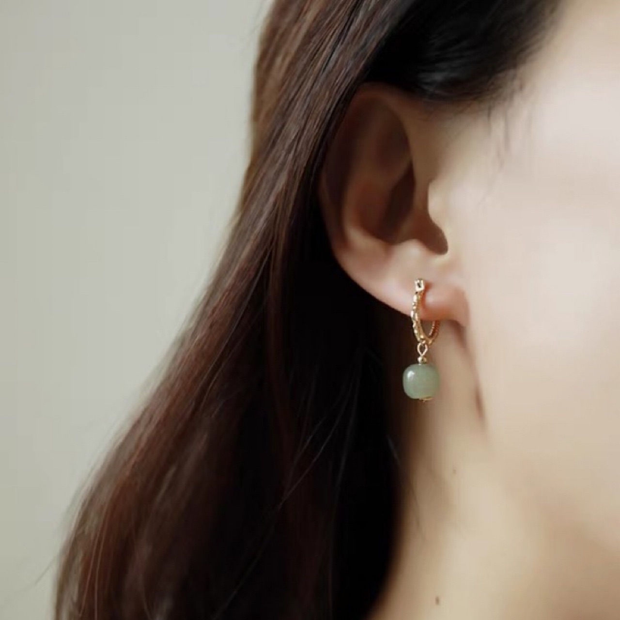 French Retro Turquoise Earrings For Women Soft Lace Flower Ear Clips Palace Ethnic Style Ear Accessories