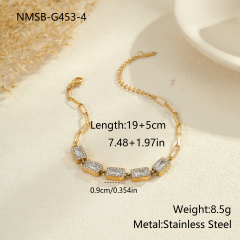 NMSB-G453-4 Baguette Diamond Bracelet