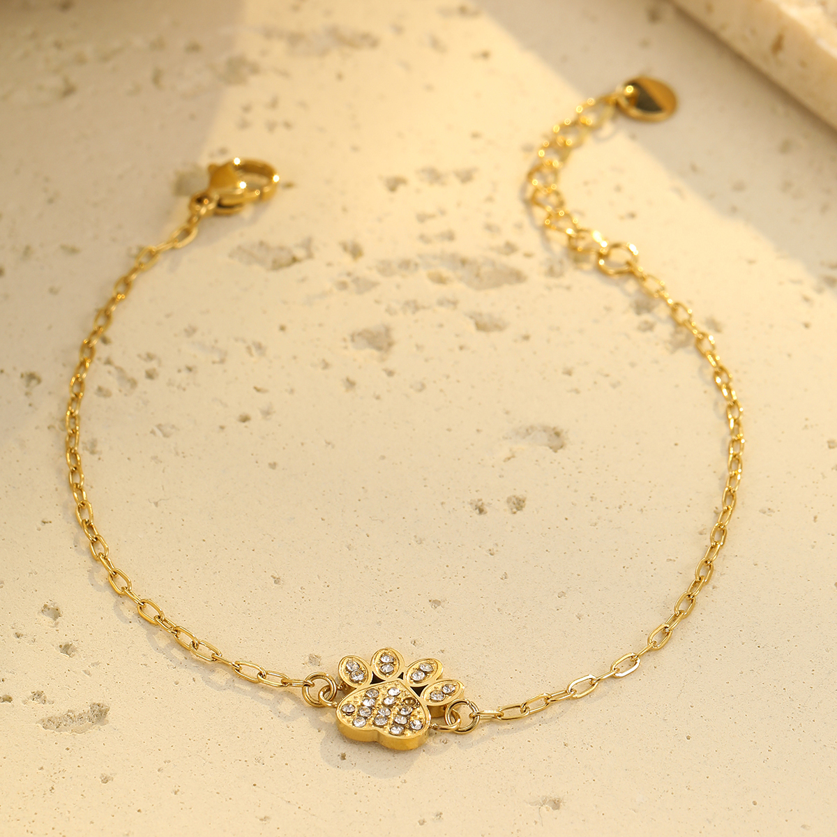 Style Personality Small Flower Dog Paw Cute Simple Titanium Steel 304 Stainless Steel Bracelet Non-Fading Design Sense Light Luxury Hand Jewelry Wholesale