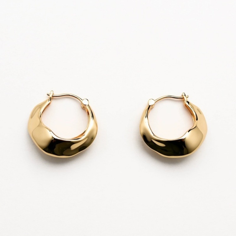 Elegant Geometric Pattern Enamel Earrings For Women Vintage High-End Small-Batch Design Fashionable Copper Jewelry Accessories