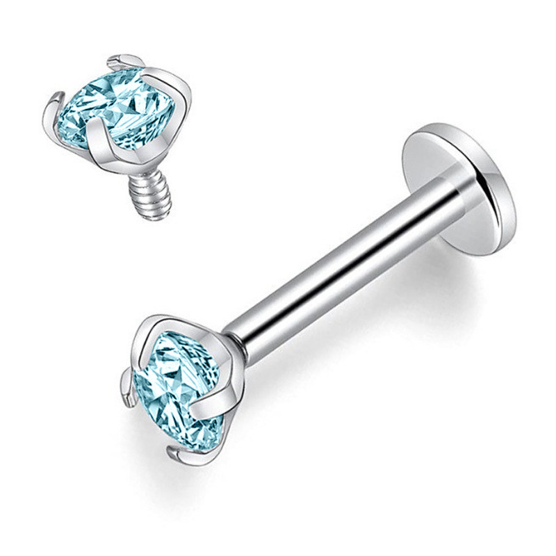 10 PCS/Package Lip Rings Modern Style Classic Style Geometric Titanium Alloy Zircon Lip Rings Ear Cartilage Rings & Studs