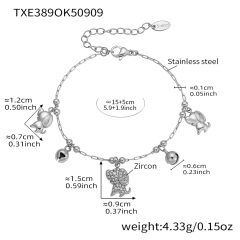 TXE389-steel Color Diy Bracelet 15+5cm