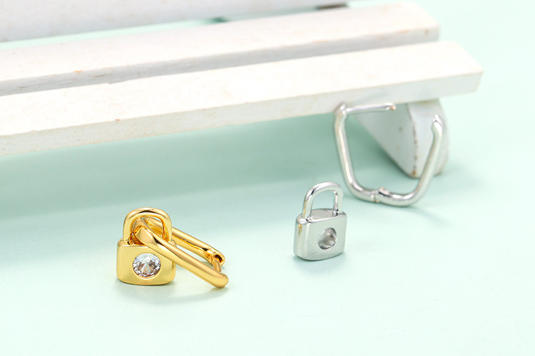 Retro Lock Shape Copper Long Earrings Wholesale Nihaojewelry