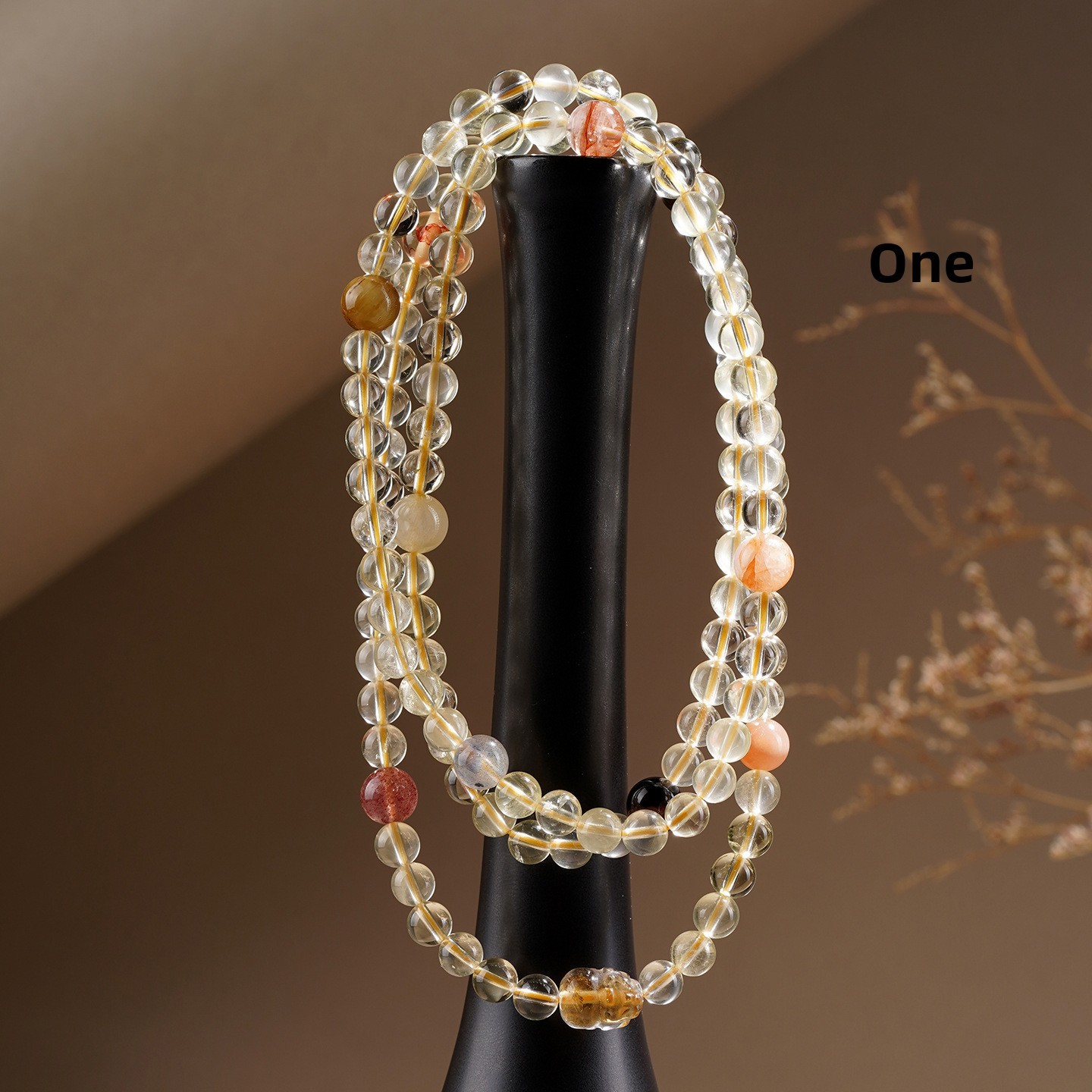 Natural Lemon Yellow Crystal Bracelet Multi-layered Fashion Original Hair Color Women's Style Hand Chain Geometric Pattern