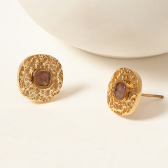 Purple Gold Earrings