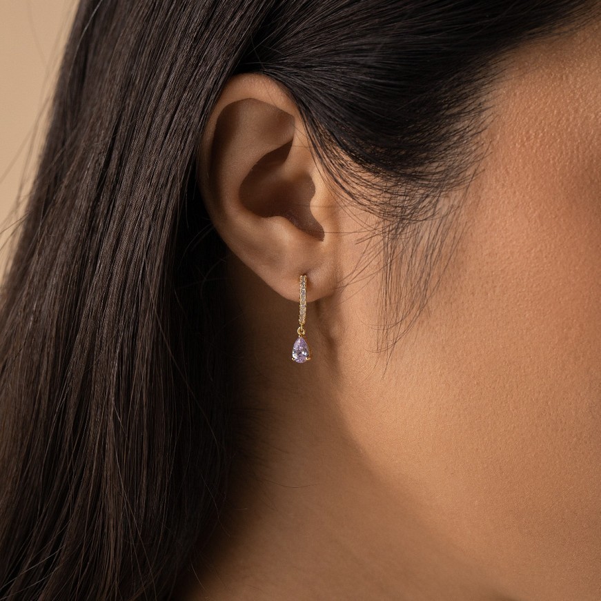 Hawaii Ocean Trend Women's Opal White Australian Opal Tear Drop Quartz Earrings Simple Style Jewelry Accessories