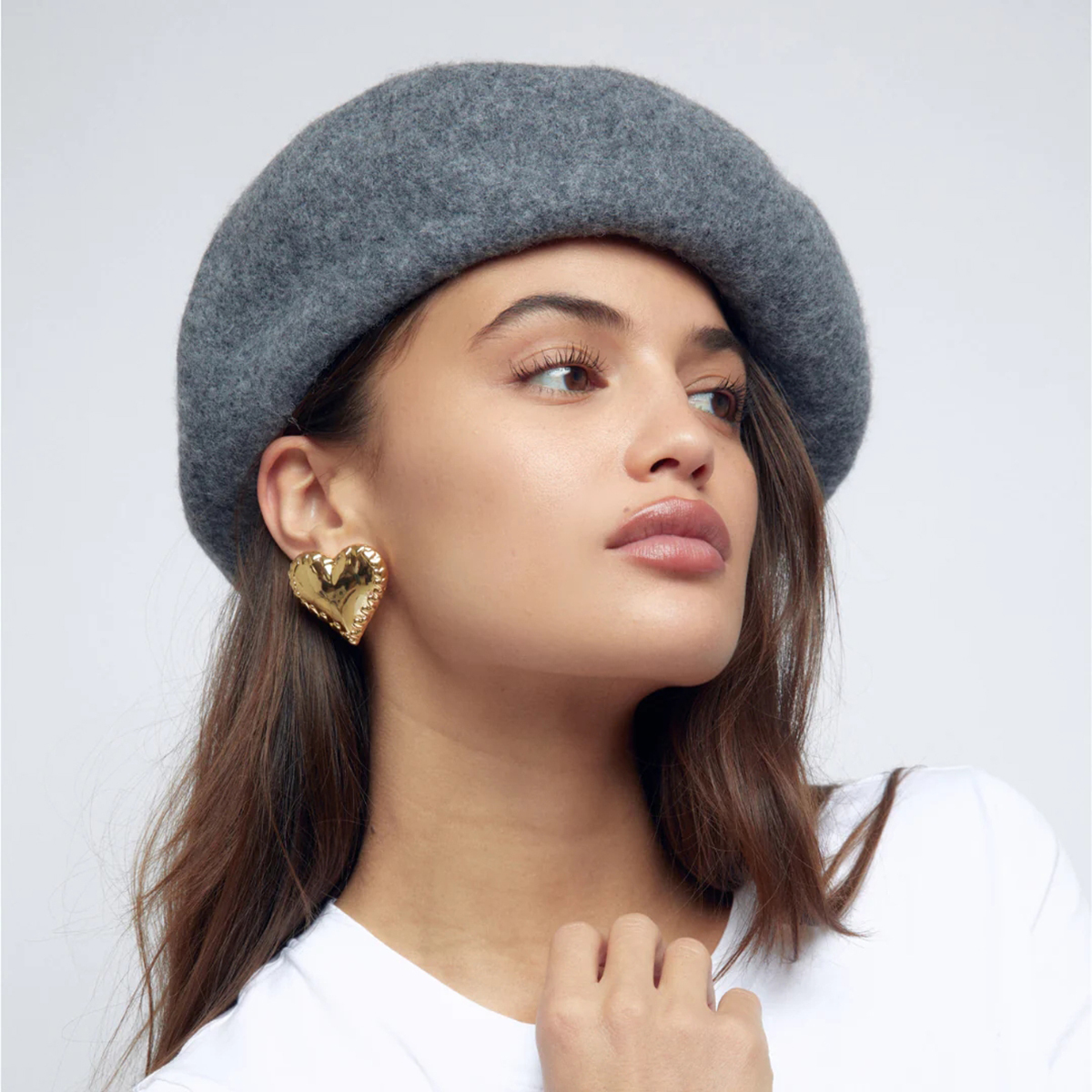 18K Gold Plated 316 Stainless Steel  PVD Coated Heart Shape Simple Style Classic Style Ear Studs For Women's