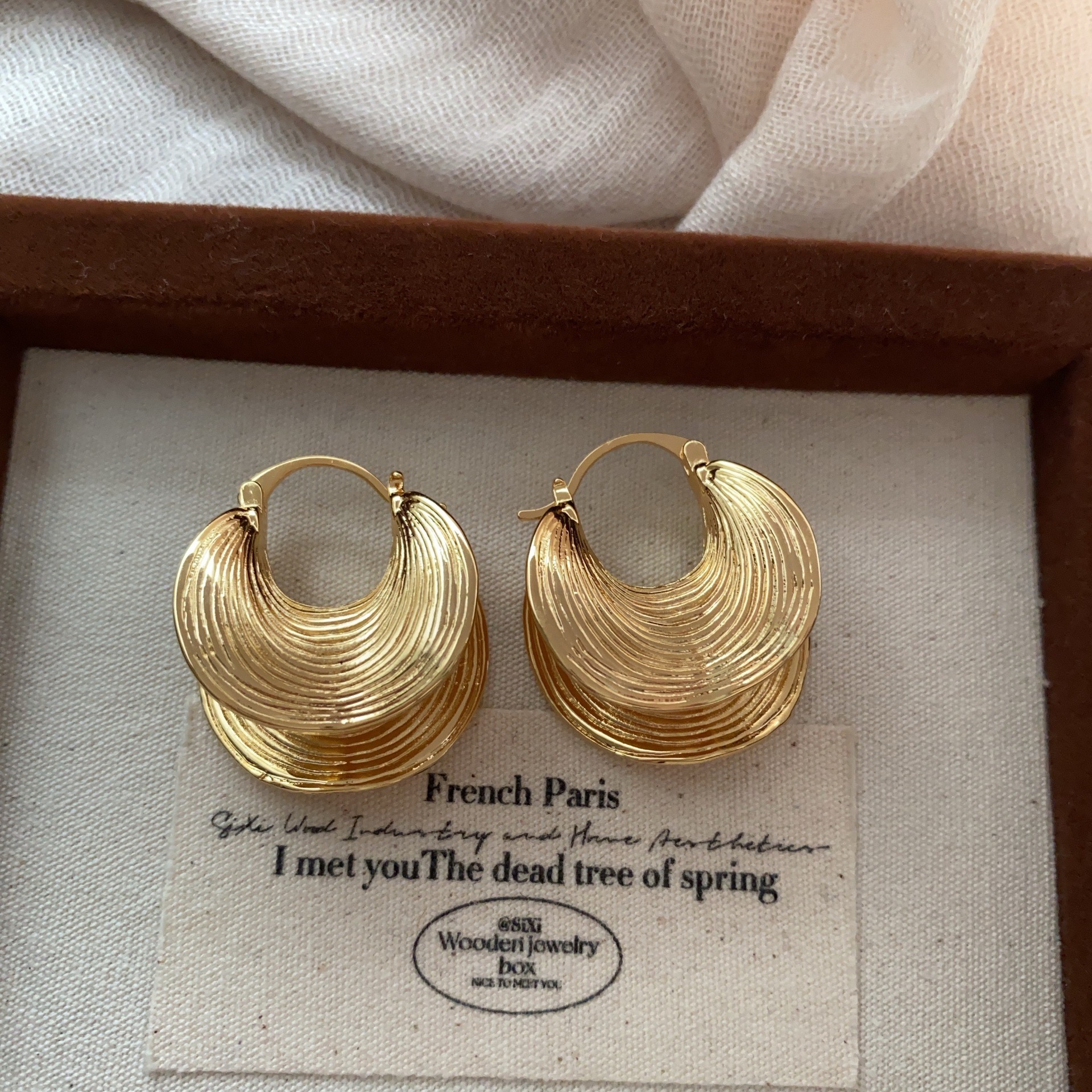 Sexy Large Earrings Trendy Street Style Retro Exaggerated Brass Plated Gold Geometric Pattern Women's Jewelry Fashion Accessories
