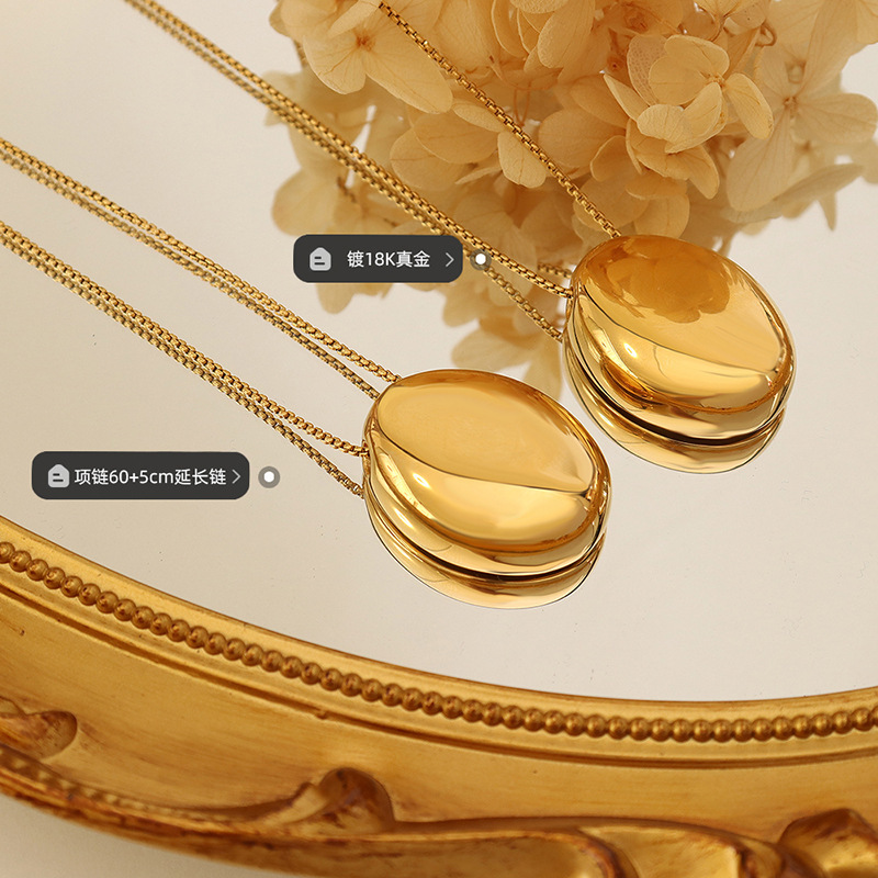 PVD Coated Real Gold Plated 18K Gold Geometric 304 Stainless Steel Fashion Waterproof Non Tarnish 304 Stainless Steel Pendant Necklace